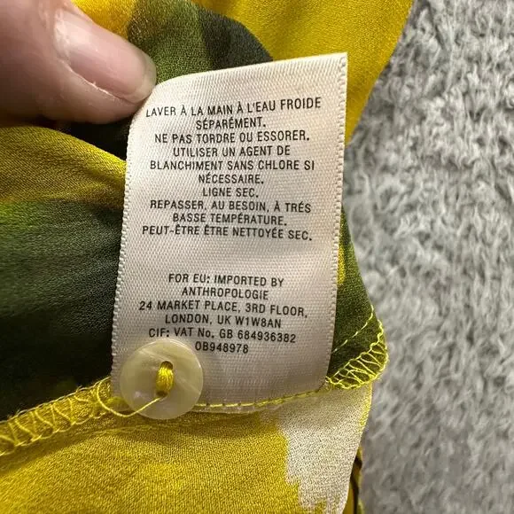 Maeve‎ by Anthropologie NWT Size 4 Yellow Floral Sleeveless Top Tunic Flowy - Picture 8 of 8